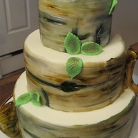 Birch Bark Cake Fondant hand painted bark wedding cake birch