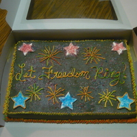 Fourth Of July For a family gathering. Just a simple quick sheet cake.