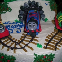 Thomas Birthday Cake With Fondant Figures. Thomas Birthday Cake, bc icing, all figures are gumpaste/fondant mixture