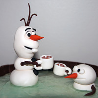 Olaf And Snowfriend From Disney's Frozen Olaf and his snowfriend having some hot chocolate while enjoying the hot tub.