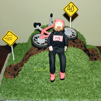 Bike Cake Made this for a friend's 40th. He's really into cycling. The hot pink bike is an inside joke.