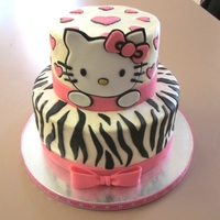 Hello Kitty! fondant hello kitty on buttercream.