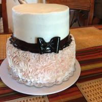 Pink Ruffle Engagement Cake pink ruffle engagement cake