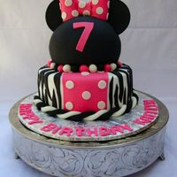 Miss Minnie This cake was a combination of fondant and buttercream. The bottom tier is an 8" round that is 3" deep. The ball on top was made...