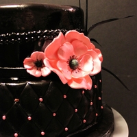 Black Elegance Birthday Cake This cake was red velvet with white chocolate cream cheese.