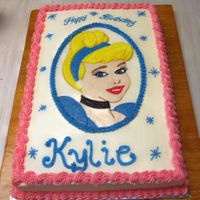 Cinderella Hand drawn in buttercream