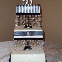 Black And White Beaded Wedding Cake 