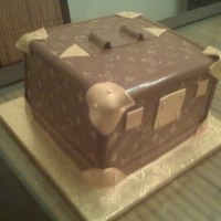 Lv Trunk Cake My 1st attempt at the LV cake. I thought I would be able to use the print on the edible paper, but it turned a God awful forest green color...