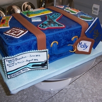 Suitcase Cake Made for HS Grad. Theme was travel I don't have a printer for edible inks all stamps and stickers are handpainted. Thanks for looking...