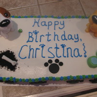 The Dog Cake Dog cake for my niece. The dogs were purchased. All other decor gum paste and fondant