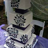 Dahlia Inspired Wedding Cake 