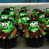 Young Frankenstein Cupcakes Frankenstein cupcakes for cast party of high school production of Young Frankenstein