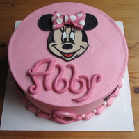 Minnie Mouse Vegan cake. Fondant Minnie Mouse and "Abby"