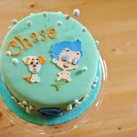 Bubble Guppies All fondant decorations, vegan cake.