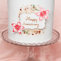 Hand Painted Anniversary Cake 
