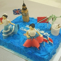 Thinking Day My daughter Girl's Scout trooper leader asked me to make a cake which represent the countries they had talked about. TFL