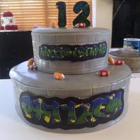 Graffiti Cake This cake was for my nephew! In keeping with the tagging theme I took a small paint brush and some gel food coloring and had all the guests...