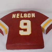 Chiefs Jersey Kansas City Chiefs jersey cake. Buttercream icing with fondant accents.