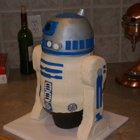 R2D2 R2D2 cake for my son's birthday. Buttercream iced with fondant accents.