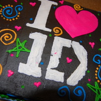 Birthday Cake For A One Direction Fans Glow Party Wish I Had Made The Icing Glow But I Havent Attempted That Yet Birthday cake for a One Direction fan's glow party. Wish I had made the icing glow, but I haven't attempted that yet.