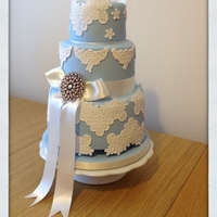 Vintage Lace Wedding Cake A first attempt at using lace presses and I loved it! After a bit of experimenting I found I prefered using flower paste in the press...