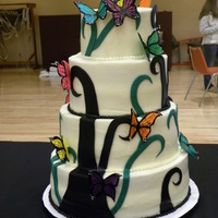 Colorful Butterfly Cake 