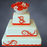 Brandon And Nikki's Wedding First time wedding cake, I think it came out decent, coverd and accents in fondant