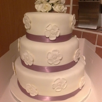 3 Tier Choc Amp Vanilla Cake Frosted With Bc Amp Covered In Fondant Flowers Attached To Cake Made With Modelling Paste The Posy At T 3 Tier Choc & Vanilla cake frosted with BC & covered in fondant. Flowers attached to cake made with modelling paste. The posy at...