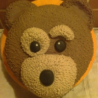 Little Charlie Bear White sponge, with buttercream & coloured fondant.