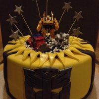 Transformer Cake modelled fondant icing cake
