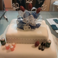 60Th Birthday Cake A cake I made for an old friends husband! The footy gurnseys are made out of icing and the rest are just decorations.