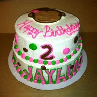 Mod Monkey Mod Monkey 2nd Birthday Cake. All Buttercream