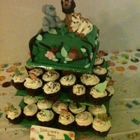 Safari Baby Cupcakes Yellow Butter cake with redvelvet cupcakes.