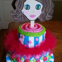Princess Tutu This cake was made for a true curly girl that loves ballet and princesses. The topper is wooden and was painted to resemble the birthday...