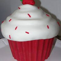 Giant Cupcake Birthday Cake Birthday cake for someone who owns a strawberry smoothie stand.......These giant cupcake cakes are so much fun to make!