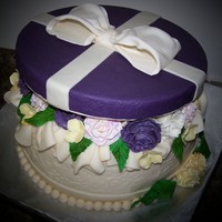 Hat Box Birthday Cake Had to come up with a 70th birthday cake for someone who likes flowers and the Minnesota Vikings. So I wanted to attempt a hat box cake....