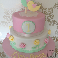Chick Amp Rose Birthday Cake 