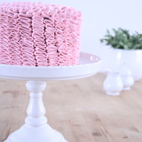 Pink Dark Chocolate Ruffle Cake! 
