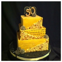 50Th Birthday Cake "Living My Life Like It's Golden" Theme cake.