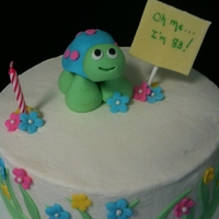 Simple Cake For My Mother's 83Rd Birthday My mother was nicknamed "Turtle" by my husband. She also says "Oh,me.." a lot. This was my first 3D figure with fondant...