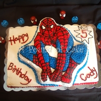 Spider Man First time with the Wilton Mold pan and star tipped filling it in.