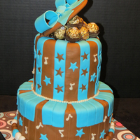 Happy 18Th Birthday To A Nutella Nut! Red, Yellow and Blue TieDye Vanilla Buttermilk cake bottom with Raspberry Buttercream. Chocolate Buttermilk cake top with Nutella...