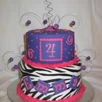 Pink Purple Zebra With Swirls & Dots Zebra stripes hand painted