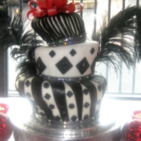 Anniversary Topsy Turvy Cake This is my first topsy turvy cake. The top and bottom cakes are Milk Chocolate Rum Cake and the middle cake is a 5-Flavors cake.