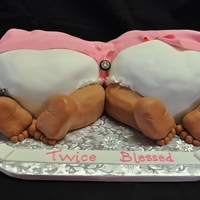 Twin Girl Baby Shower Cake Cake was for a twin girl baby shower. The mom to be loved the "baby rump" cakes. Cake was French Vanilla with buttercream....