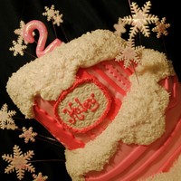 White Cake With Maple Buttercream Snowflakes And 2 Are Gumpaste And Cakes Are Covered In Fondant White cake with maple buttercream. Snowflakes and 2 are gumpaste and cakes are covered in fondant