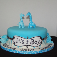 Baby Shower Blue Safari Baby Showergum paste decorations