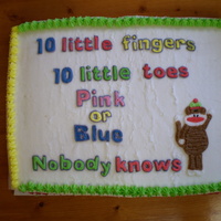 Unknown Baby Half sheet cake I did for a girl at work. They weren't going to find out what they were having. The baby's room was primary...