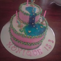 Tinkerbell Waterfall Cake 