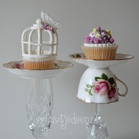 Romantic Birdcage And Flower Cupcakes Inspired By Vintage Cups romantc birdcage and flower cupcakes inspired by vintage cups